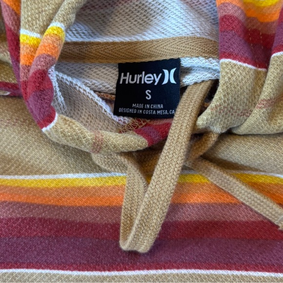NWT Hurley Men's "Surf Poncho" Baja Striped Hoodie - Size S - Picture 4 of 11